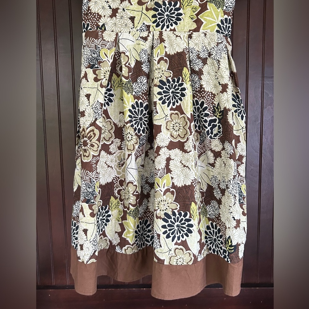Y2K MAGIC Babydoll Brown Floral Beaded Dress Fairy Grunge Retro Indie Boho Sz S - Picture 11 of 16